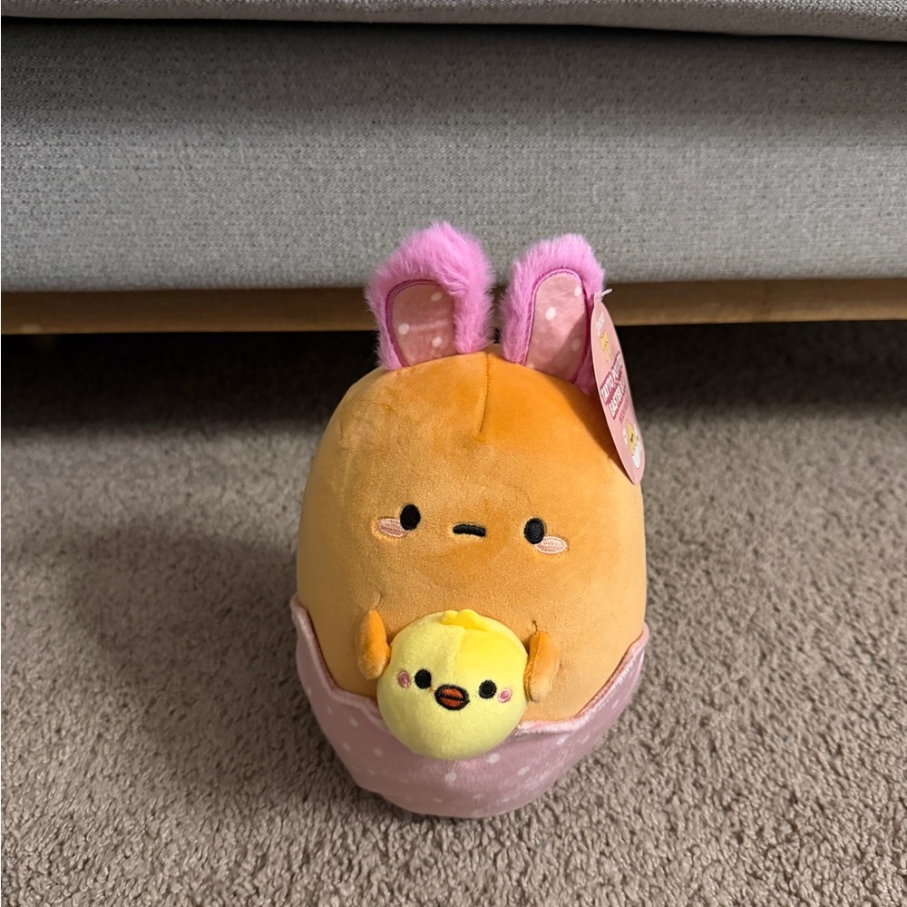 Cute Orange and Pink Stuffed Animal with Chick